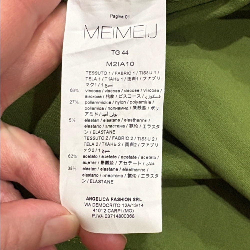 MEIMEIJ knit shift dress with half sleeve in Green. Size 44: Large - Picture 4 of 11
